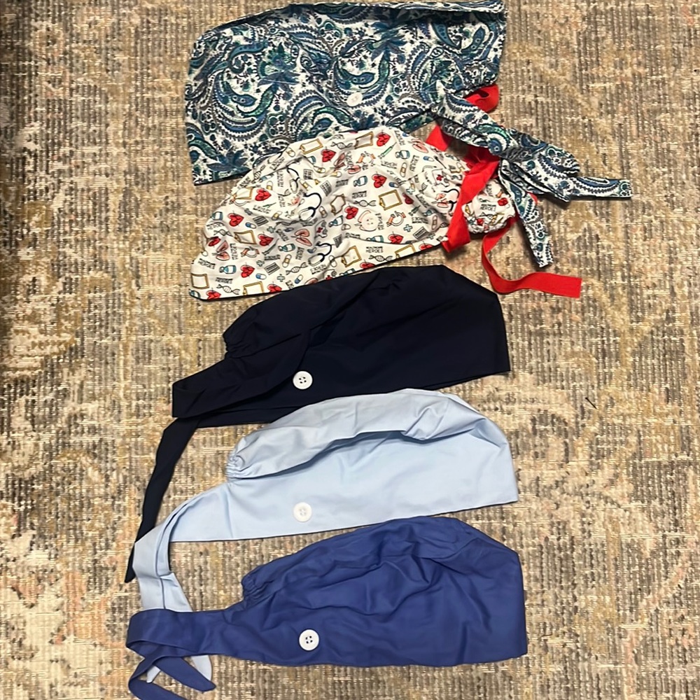 Brand new OR scrub caps.